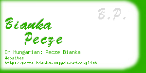 bianka pecze business card